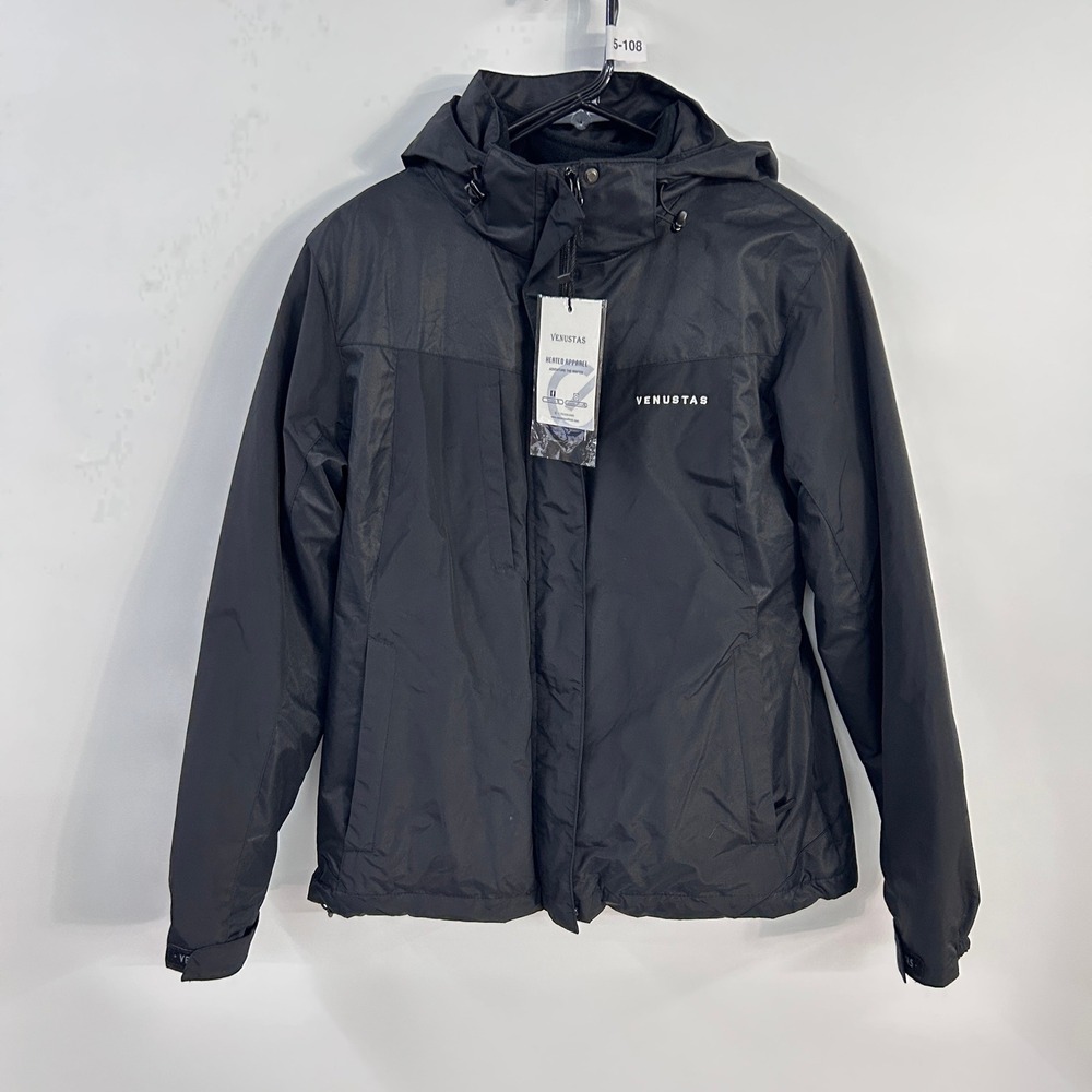 Venustas Heated Hooded Jacket Women's Small Black Battery Not Included Coat